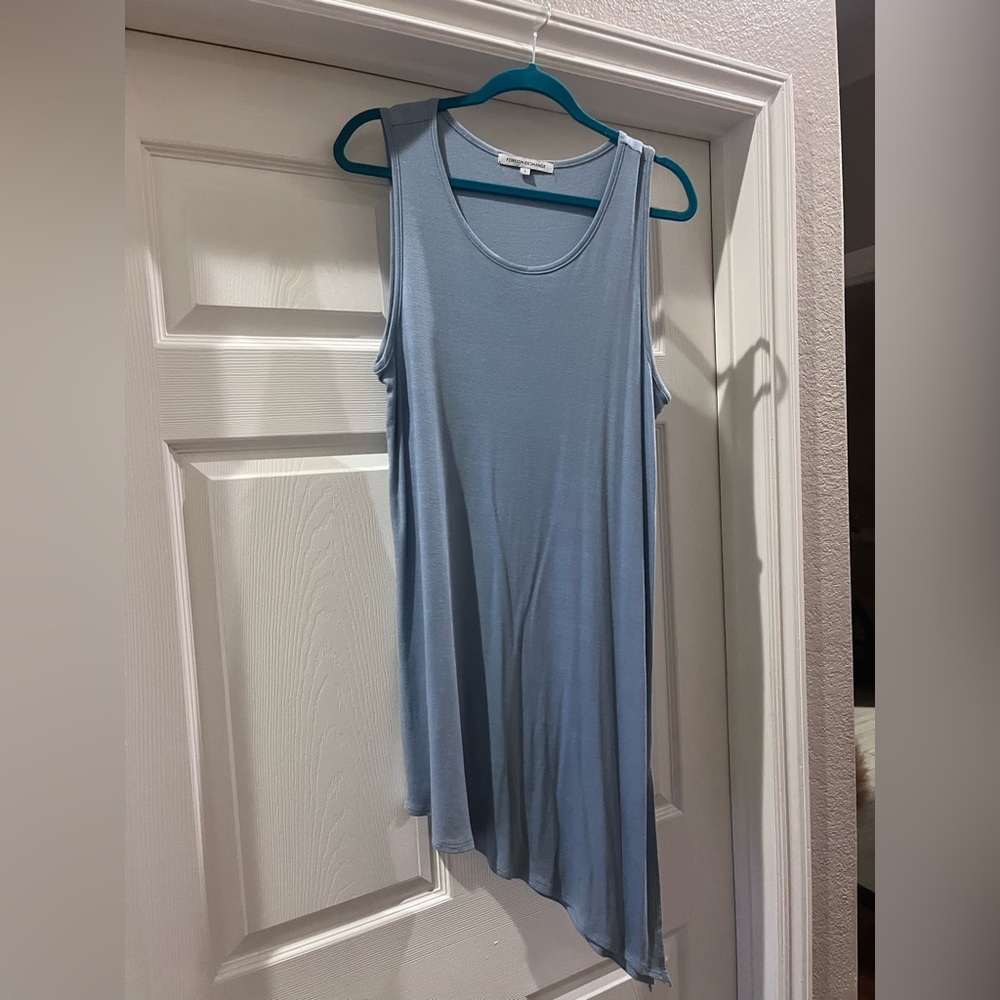 FOREIGN EXCHANGE - Large Blue Asymmetrical Tank Dress